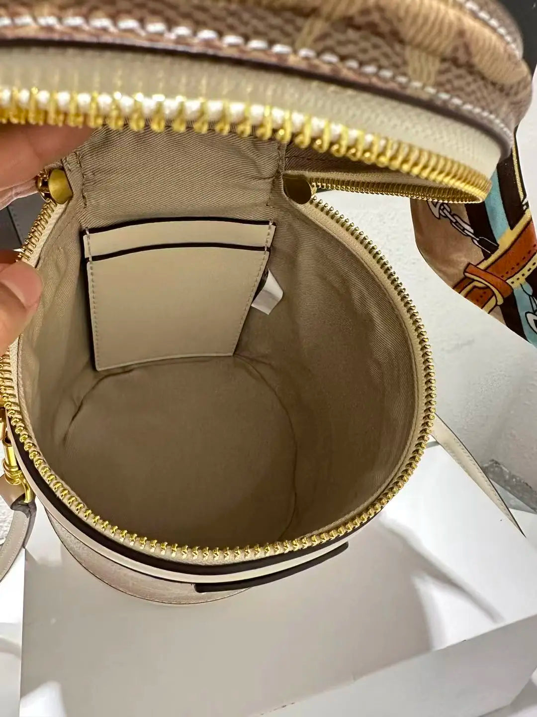 Monogram Cylinder Bag, Scarf-Handle Vanity Bag - product photo 6