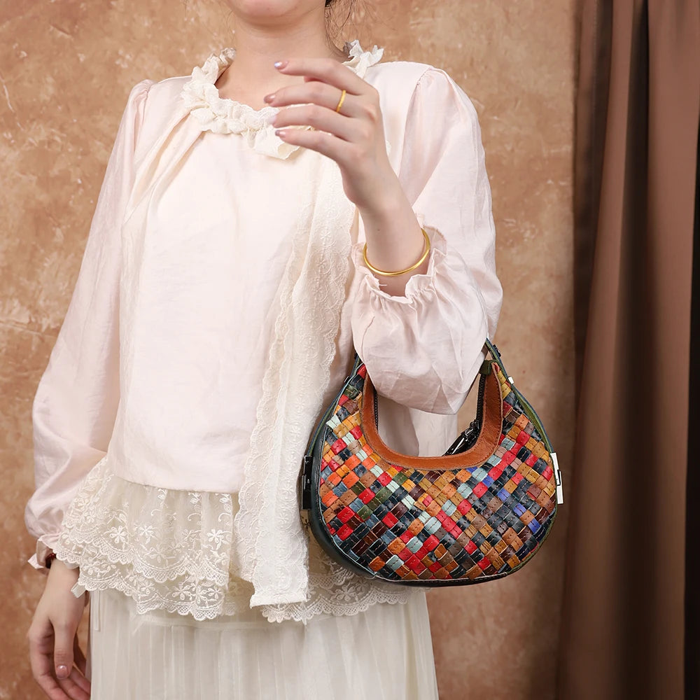 Half-Moon Genuine Leather Crossbody Bag - product photo 6
