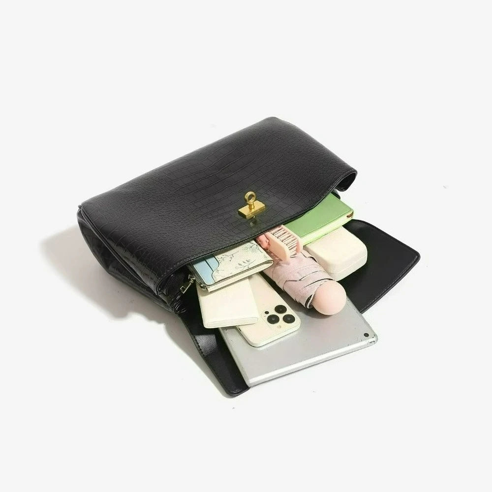 Crocodile-Pattern PU Tote, Business Shoulder Bag - product photo 4