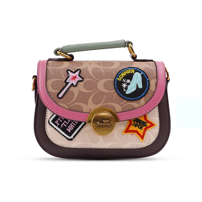 Monogram Patchwork Satchel, Vintage Top-Handle Bag - product photo 2