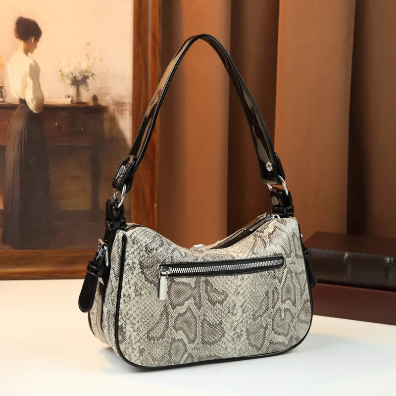 Python-Print Patent Bag with Rhinestones - product photo 3