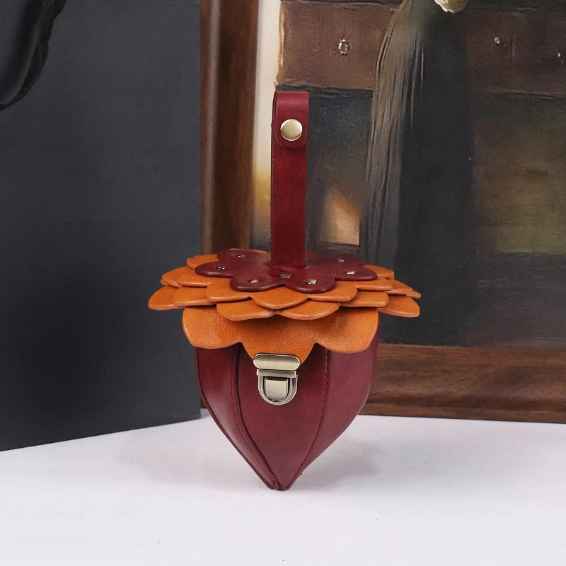 Pinecone-Shaped Mini Bag, Geometric PU Handbag - product photo 2
