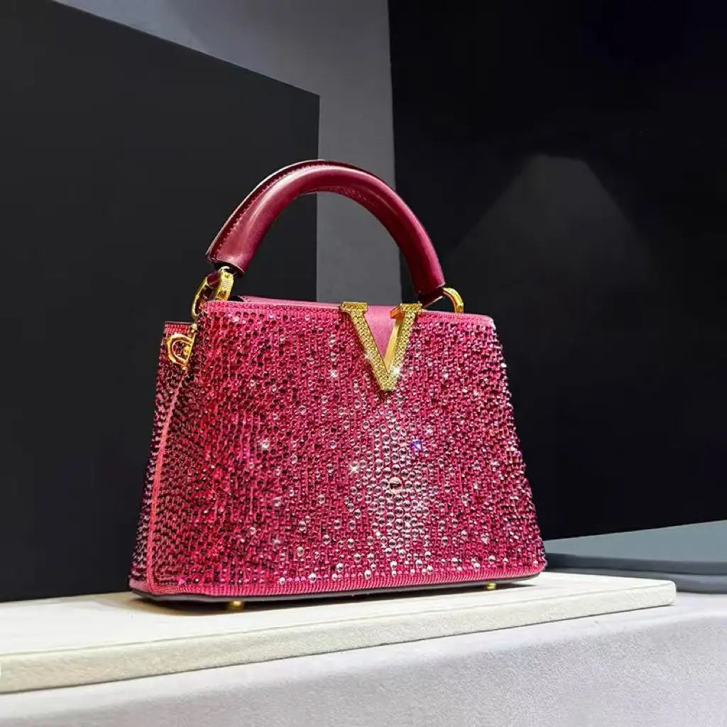 Rhinestone Bucket Bag, Bright Stone Shoulder Bag - product photo 5