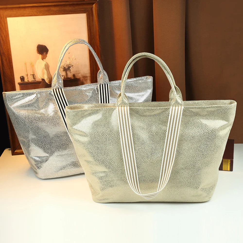 Snake-Print Tote Bag, Wear-Resistant PU Shoulder Bag - product photo 3