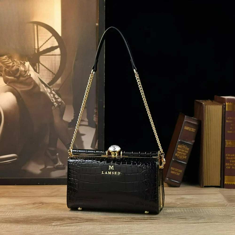 Alligator-Pattern Evening Clutch, Single-Handle Shoulder Bag - product photo 3