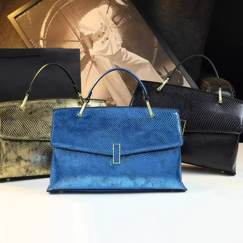 Serpentine Laser-Pattern Shoulder Bag, Retro PU Bag - product photo 3