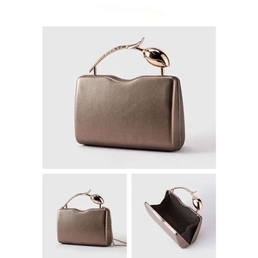 Rose-Shaped Metal Handbag, Novelty Dinner Bag - product photo 5