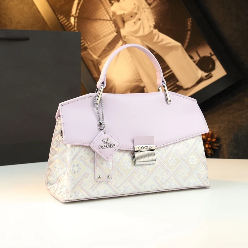 Embroidered Chinese-Style Shoulder Bag with Tassel - product photo 1