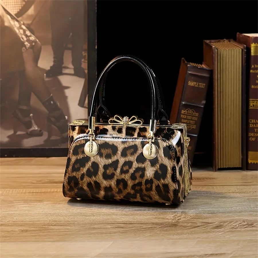 Leopard Pillow Satchel, Small PU Party Bag - product photo 1