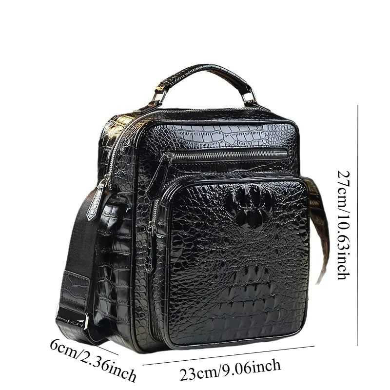 Croc-Design Business Crossbody Bag, PU Messenger Bag - product photo 5