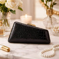 Snakeskin Asymmetric Clutch with Chain, Wedding Bag - product photo 1