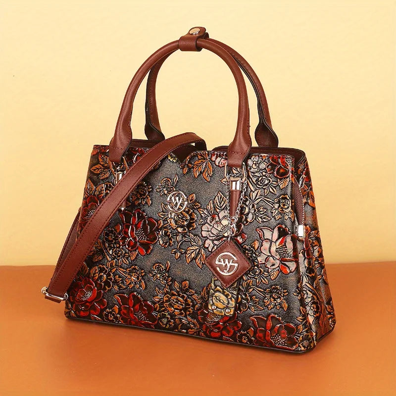Floral-Print Tote Bag with Top Handle, Large Capacity - product photo 3