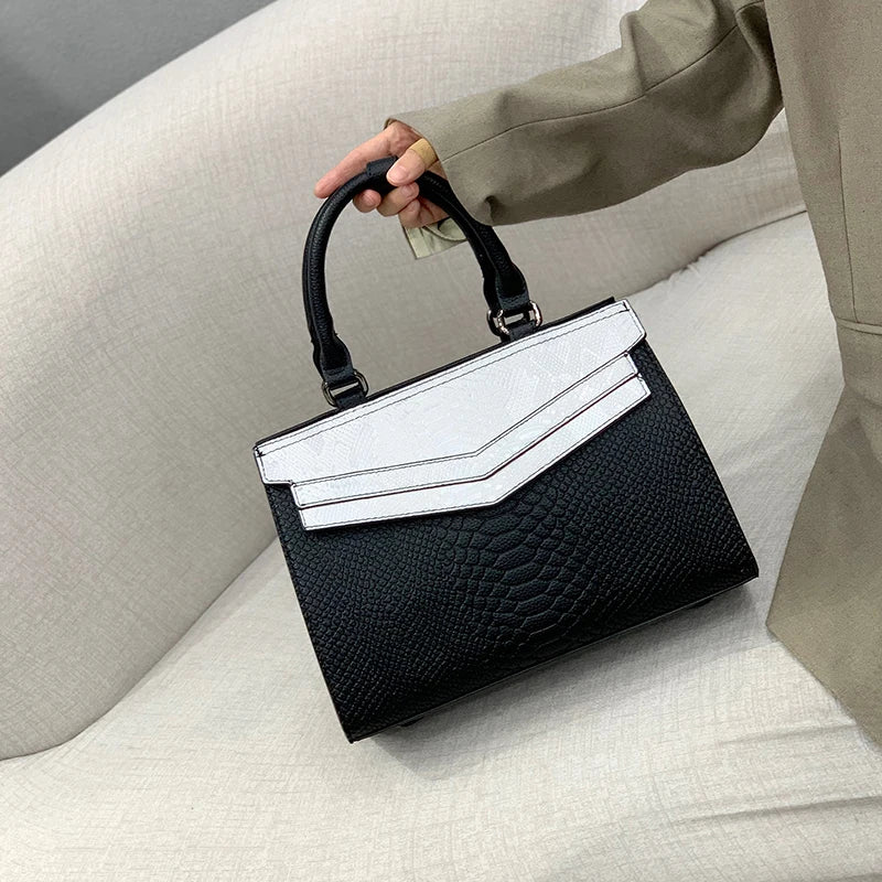 Leopard Croc-Embossed Tote, PU Shoulder Bag - product photo 2