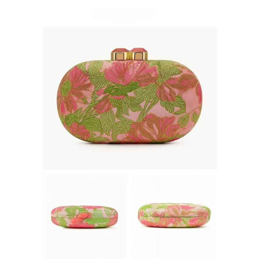 Flower-Embellished Evening Clutch, Satin-Lined Purse - product photo 5