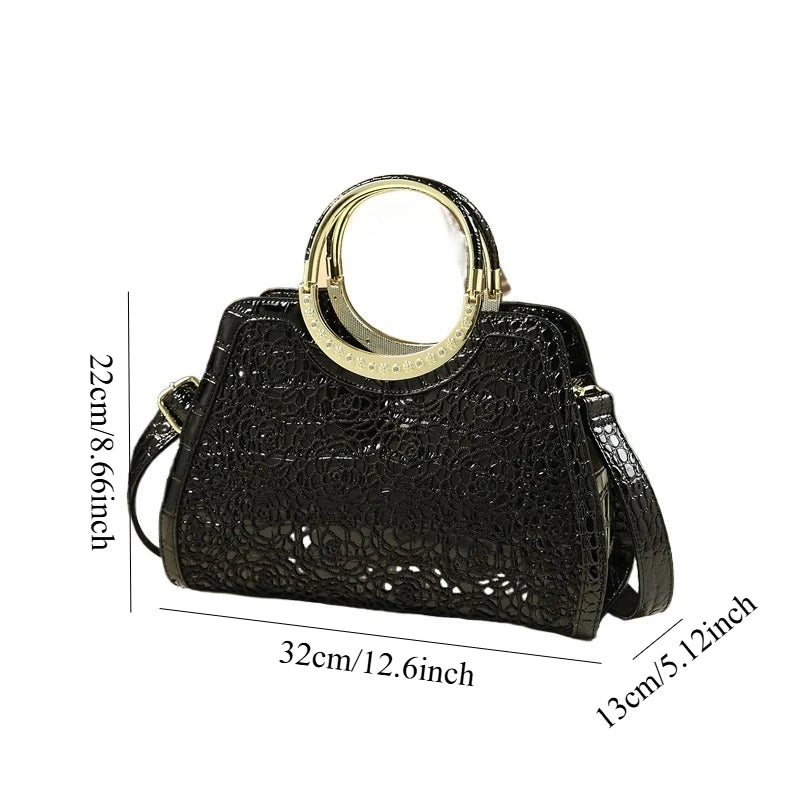 Cartoon-Print PU Tote, Large-Capacity Messenger Bag - product photo 6