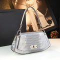 Croc-Pattern Saddle Bag, Mini Underarm Crossbody - product photo 1