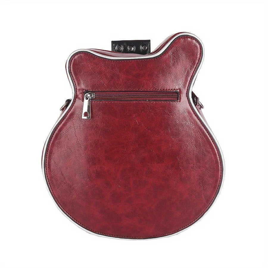 Bass Guitar-Shaped Crossbody Bag, Rivet-Studded Shoulder Bag - product photo 3