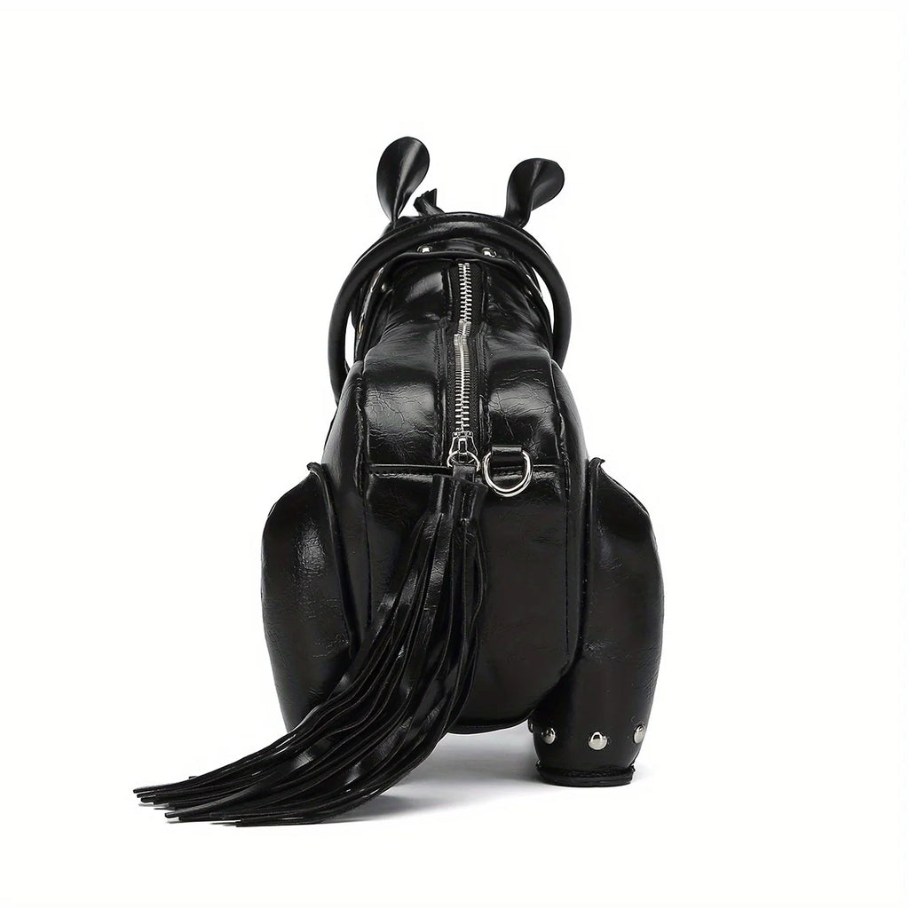 Horse-Shaped Crossbody Bag with Tassel Trim - product photo 5
