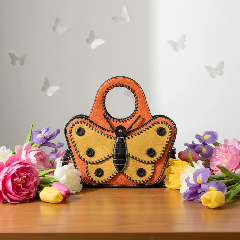 Butterfly-Shaped Bag, Animal-Print Top-Handle Handbag - product photo 4