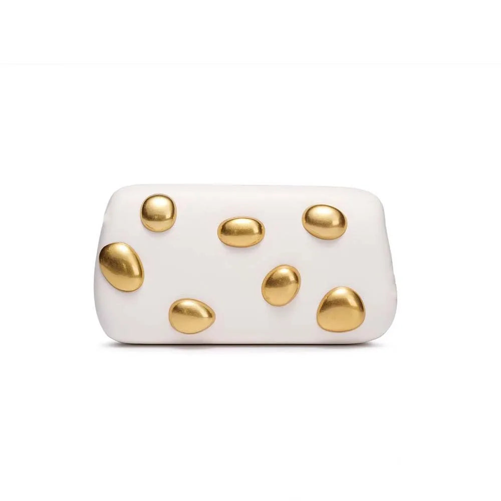Rivet-Trim Irregular Clutch, PU Shoulder Bag - product photo 4