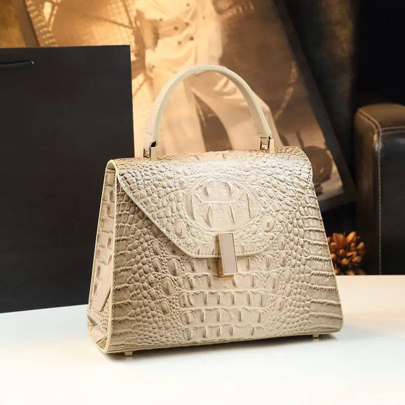 Croc-Pattern Square Bag, Versatile Shoulder Handbag - product photo 2
