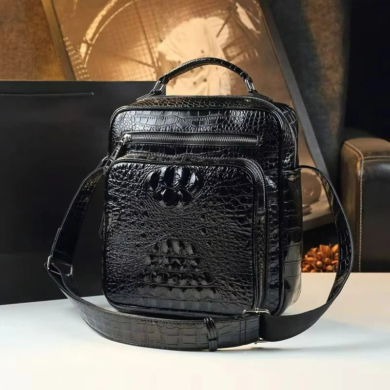 Croc-Design Business Crossbody Bag, PU Messenger Bag - product photo 6
