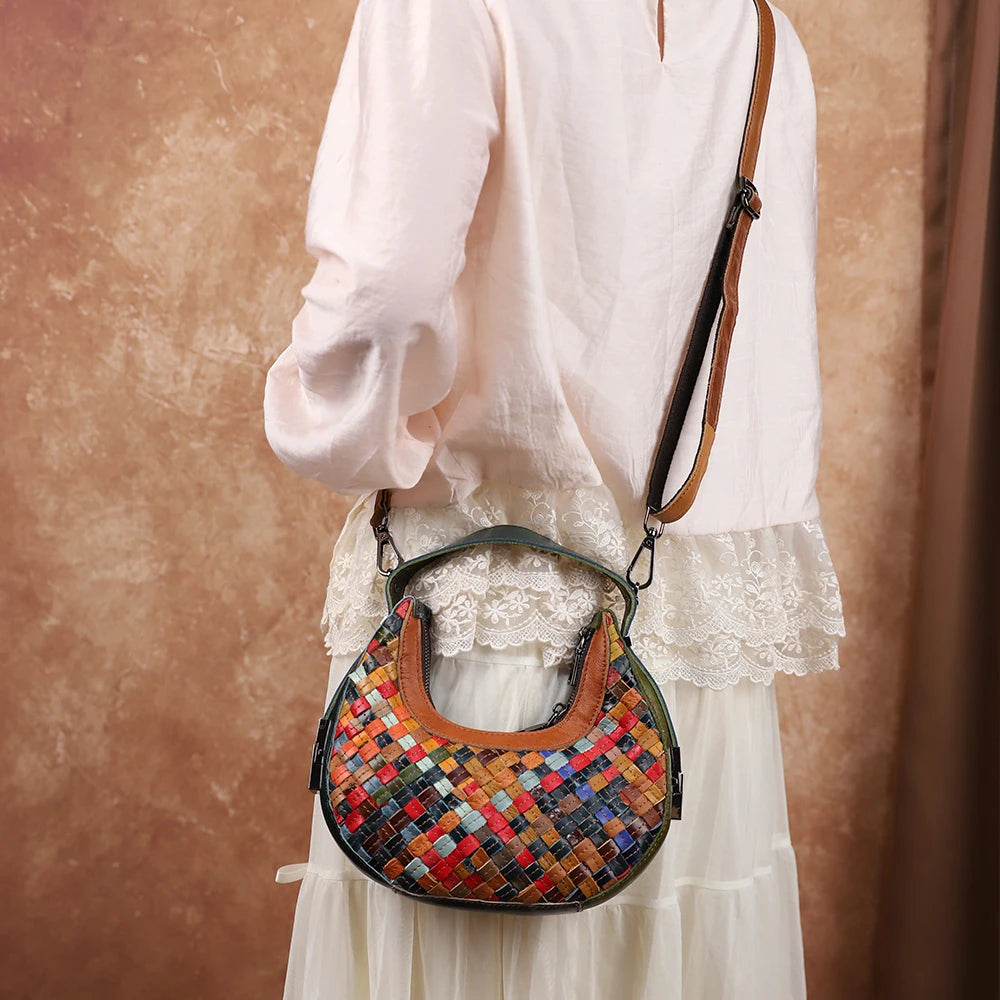 Half-Moon Genuine Leather Crossbody Bag - product photo 5