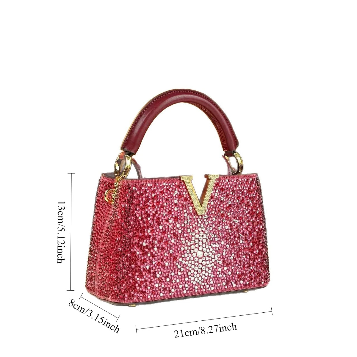 Rhinestone Bucket Bag, Bright Stone Shoulder Bag - product photo 2