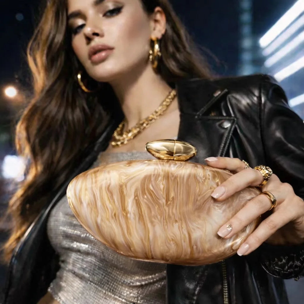 Transparent Bullet Clutch, Evening Bag with Cotton Lining - product photo 4