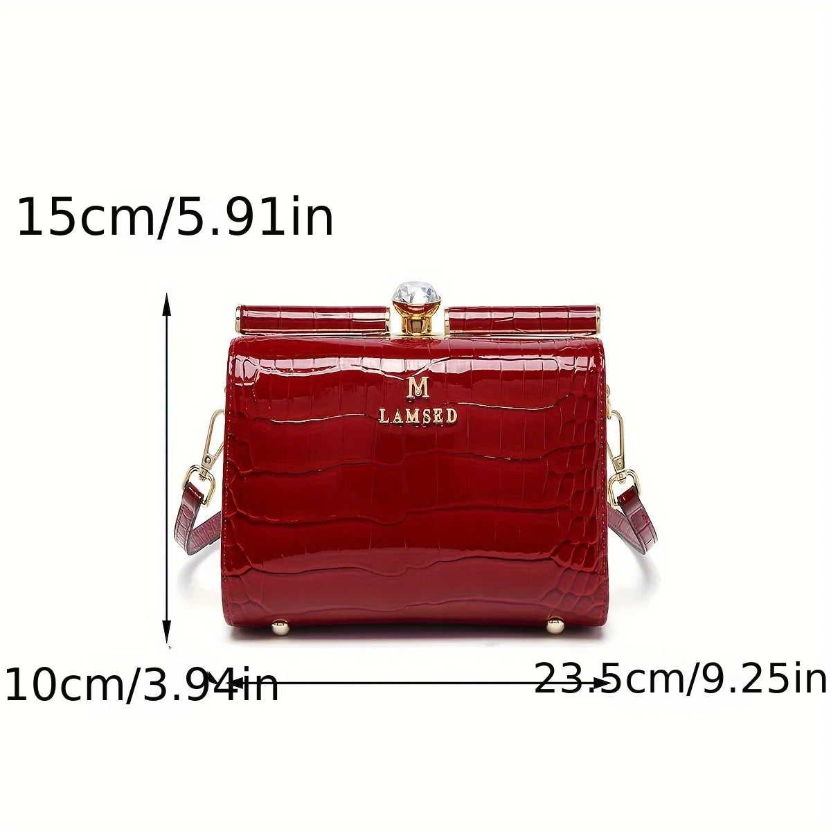 Alligator-Pattern Evening Clutch, Single-Handle Shoulder Bag - product photo 6