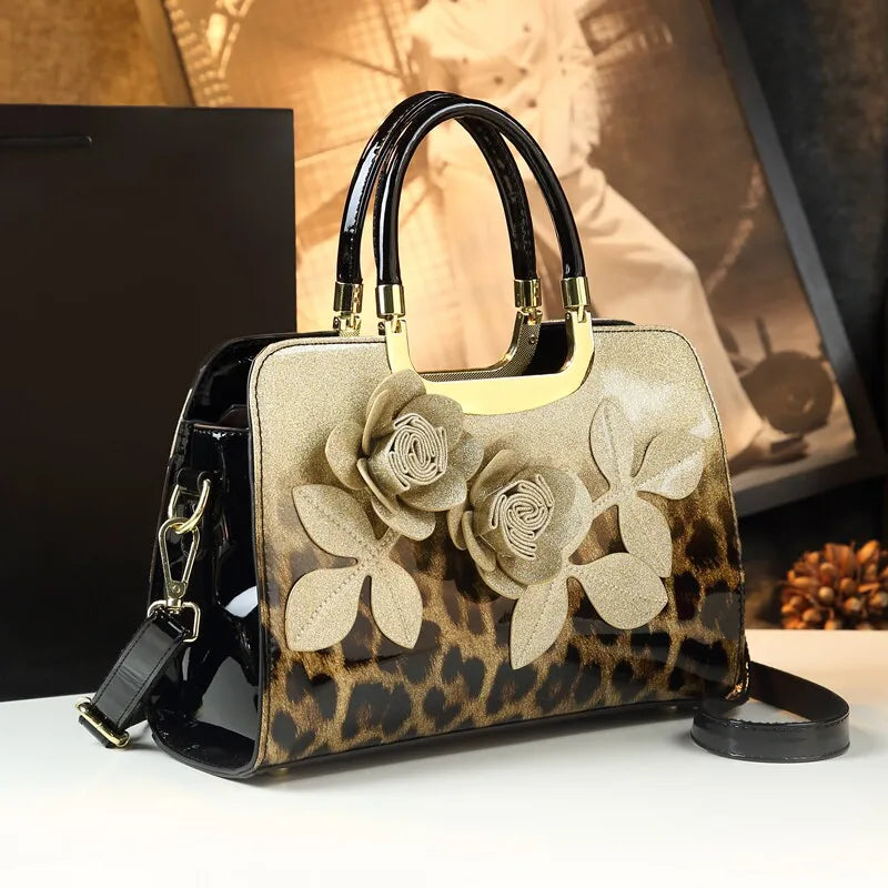 Flower Applique Tote Bag, Elegant PU Shoulder Bag - product photo 5