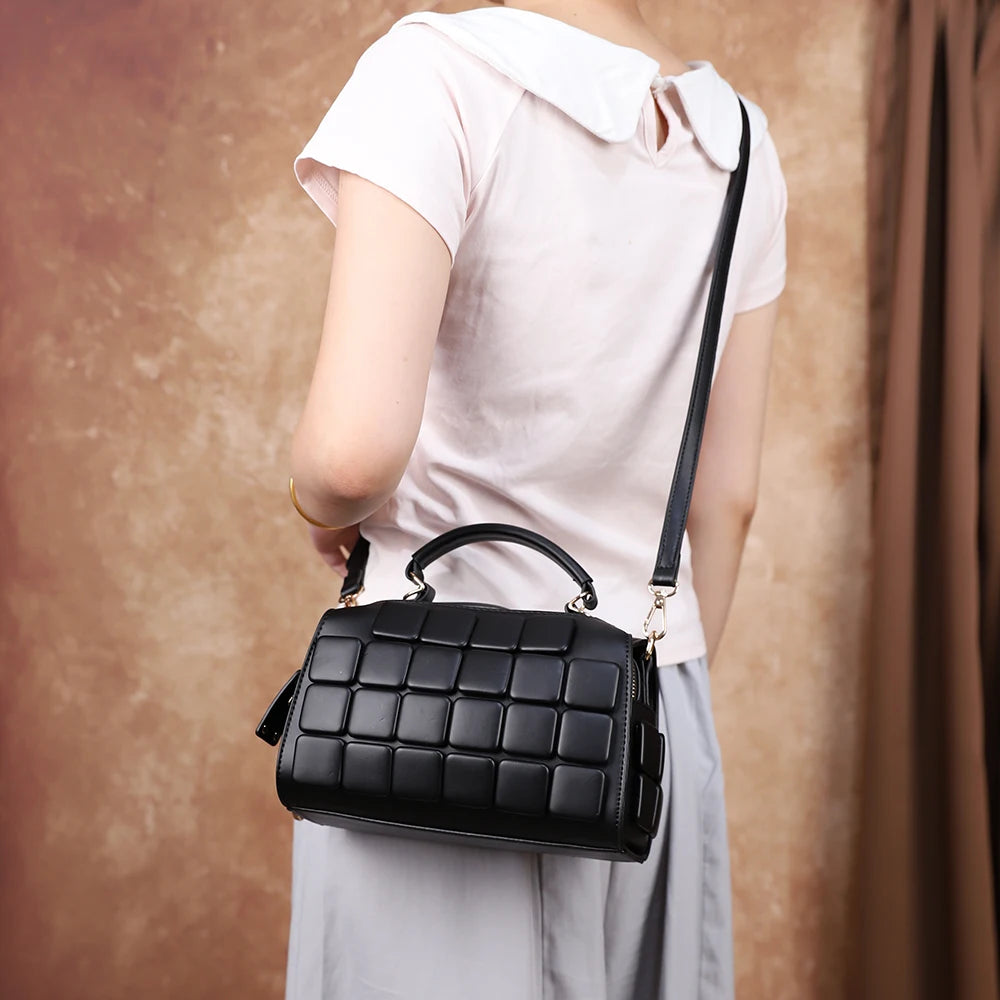 Small Boxy Shoulder Bag, Zip PU Handbag - product photo 5