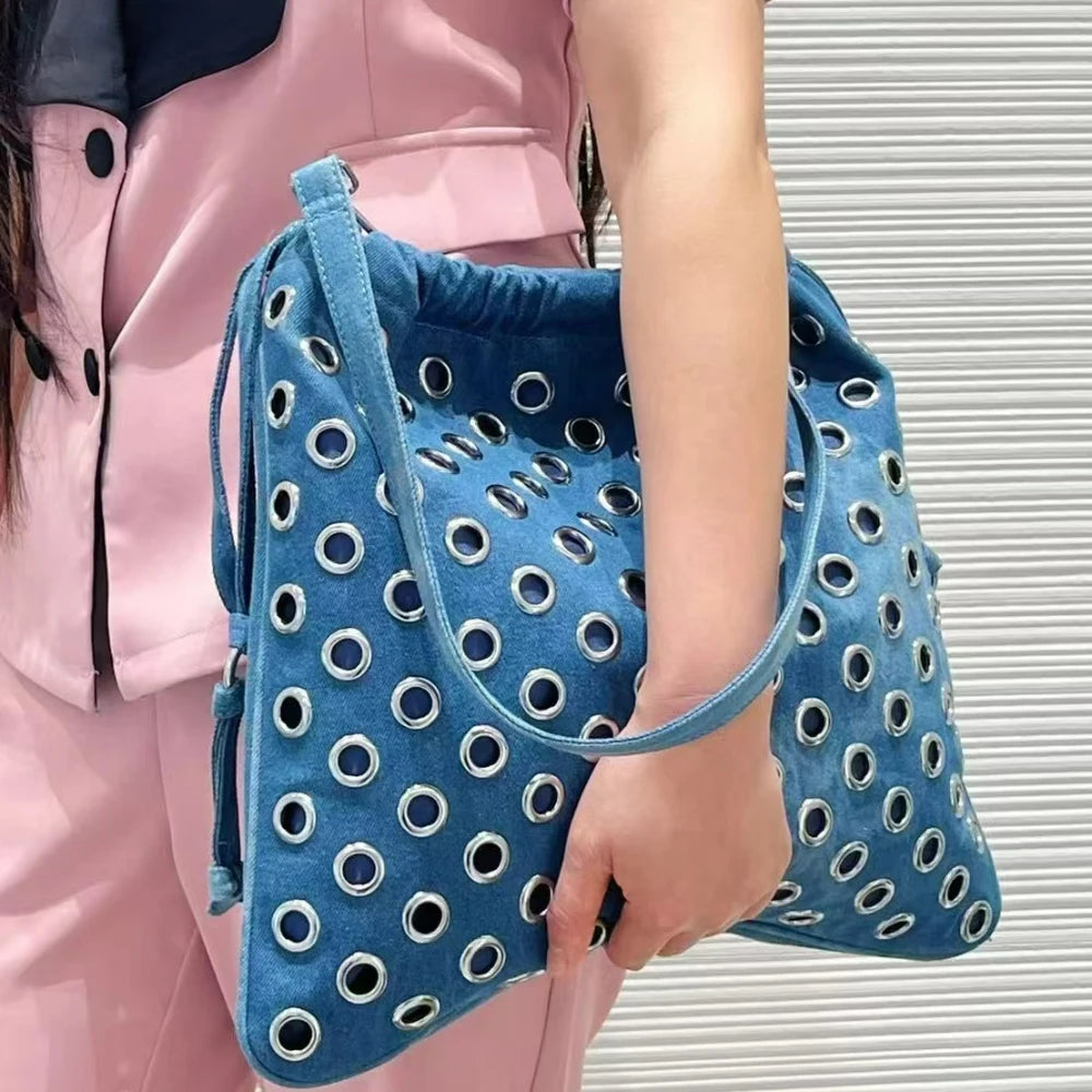 Denim Crossbody Bag, Large-Capacity Shoulder Bag - product photo 6