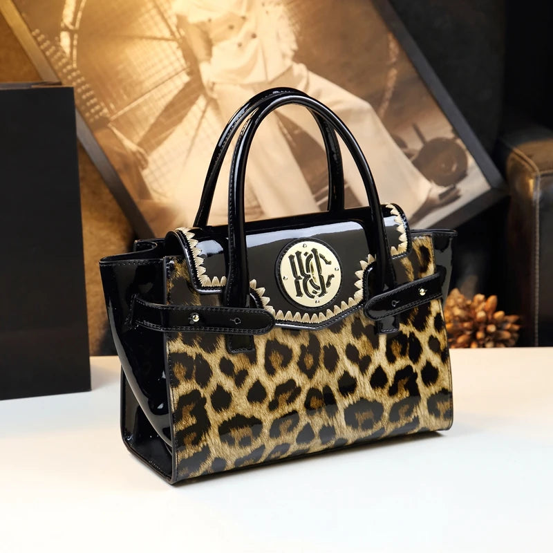 Leopard Pillow Bag with Zip and Hasp, Retro Shoulder Bag - product photo 1