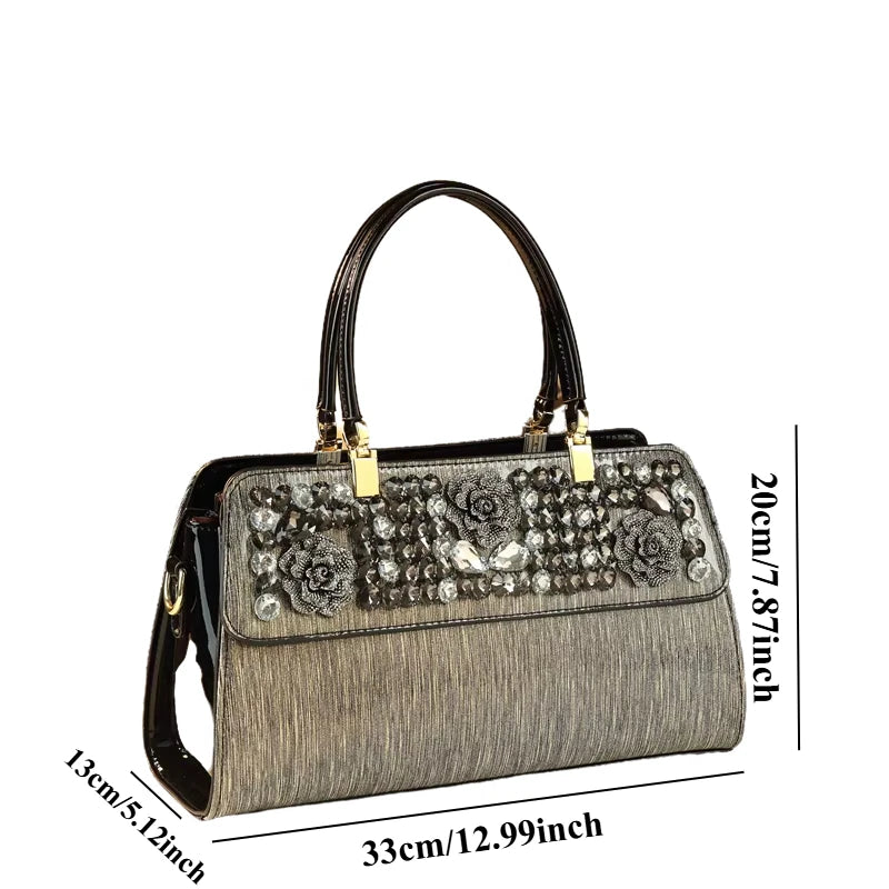 Diamond-Inlaid Handbag, Large-Capacity Shoulder Bag - product photo 4
