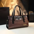 Rose-Gold Patchwork Shoulder Bag, Vintage Panel Tote - product photo 1