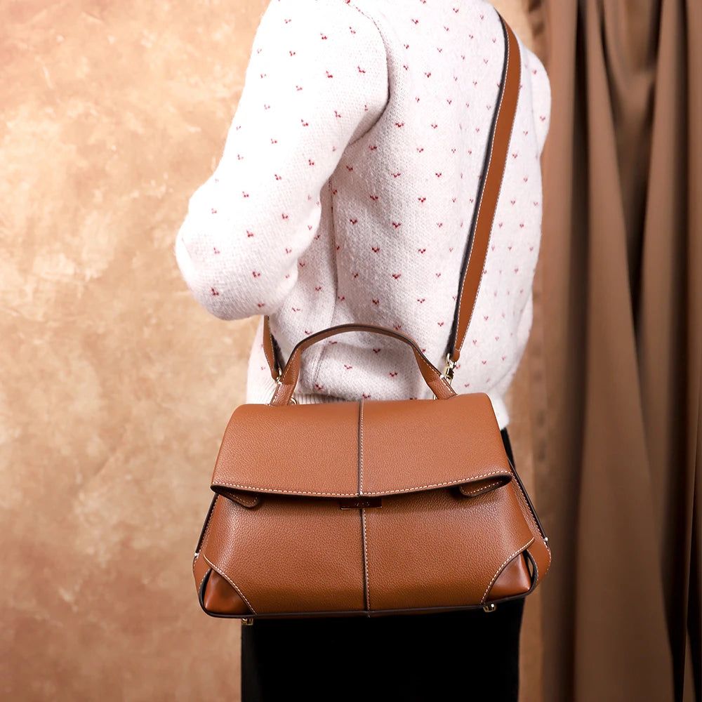 Vintage Buckle Tote Bag, Simple PU Shoulder Bag - product photo 5