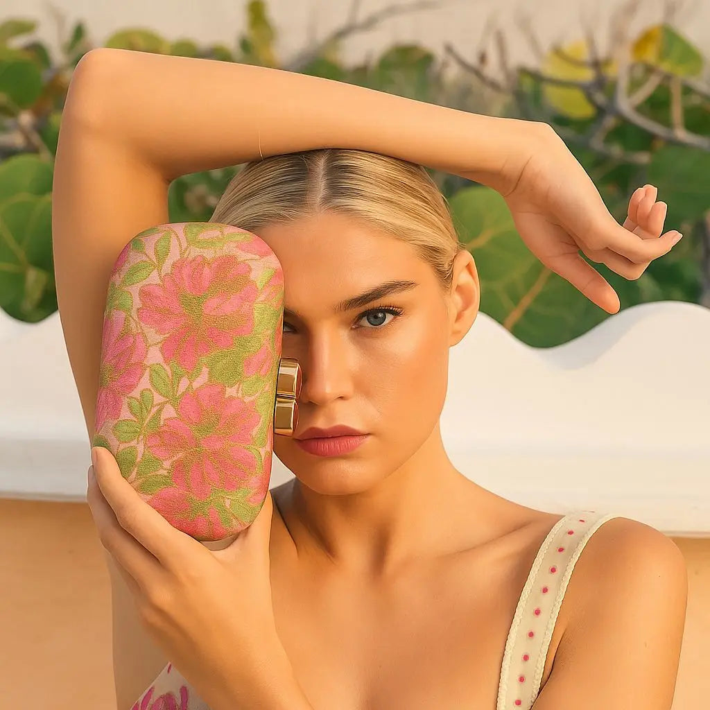 Flower-Embellished Evening Clutch, Satin-Lined Purse - product photo 4