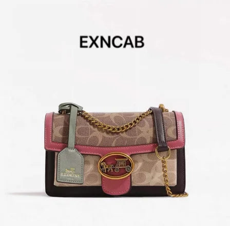 Monogram Print Handbag with Carriage Motif, PVC Shoulder Bag - product photo 2