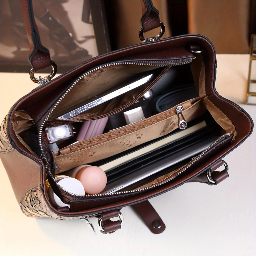 Vintage Top-Handle Satchel, Large Retro Crossbody - product photo 6