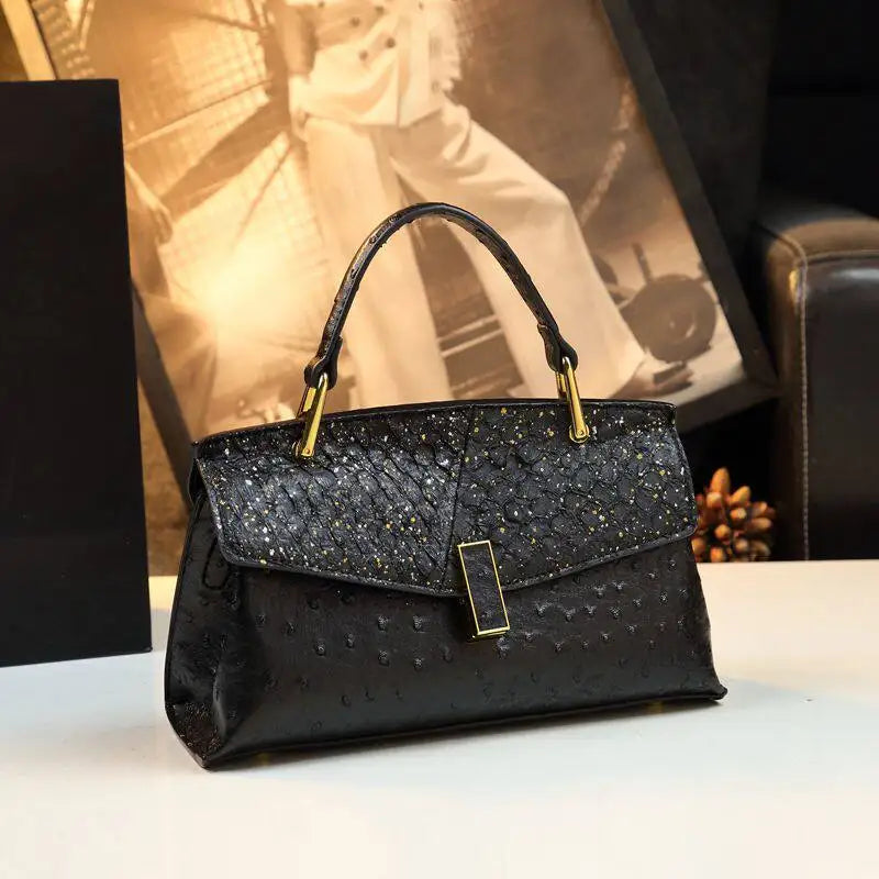 Bird-Pattern Handbag, Retro Rotary Buckle PU Bag - product photo 2
