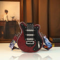 Bass Guitar-Shaped Crossbody Bag, Rivet-Studded Shoulder Bag - product photo 1