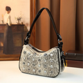 Python-Print Patent Bag with Rhinestones - product photo 1