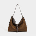 Faux-Suede Crescent Hobo Bag, Slouchy Shoulder Bag - product photo 1