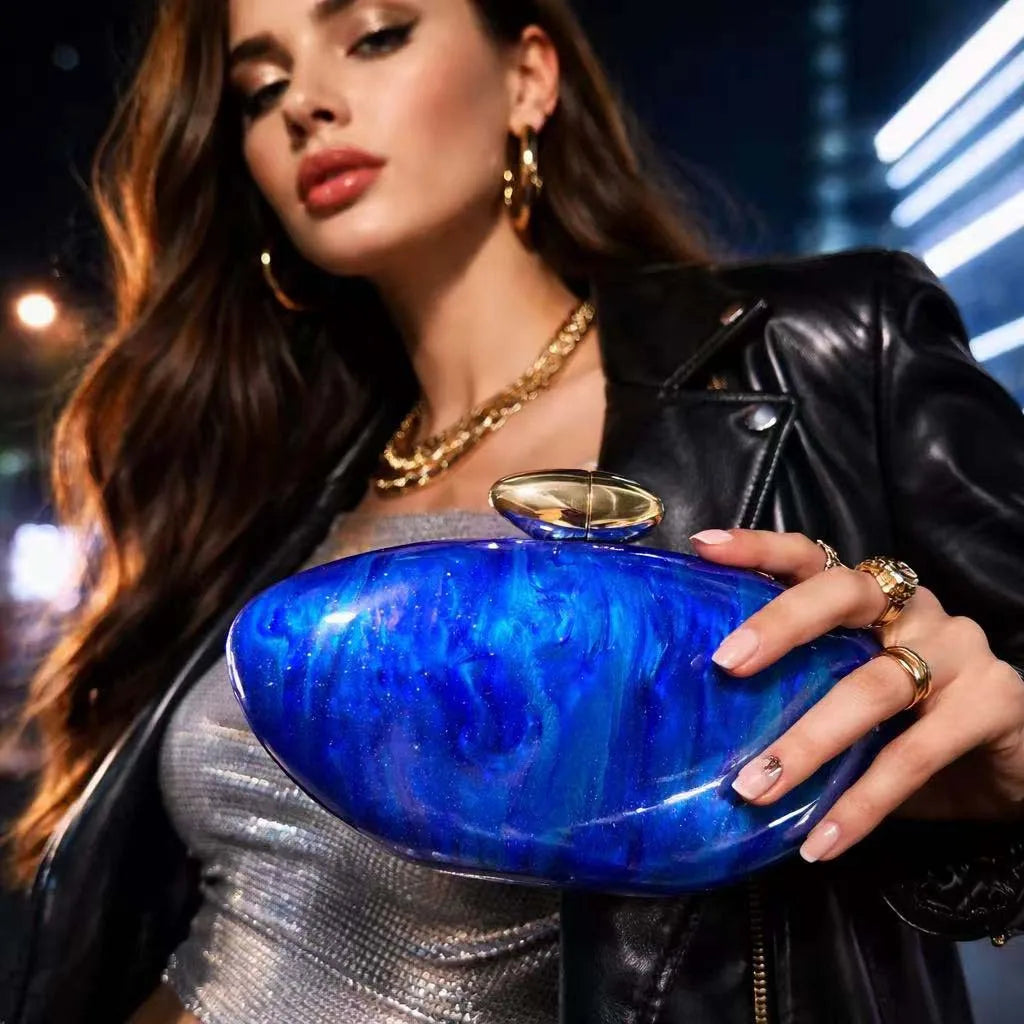 Transparent Bullet Clutch, Evening Bag with Cotton Lining - product photo 2