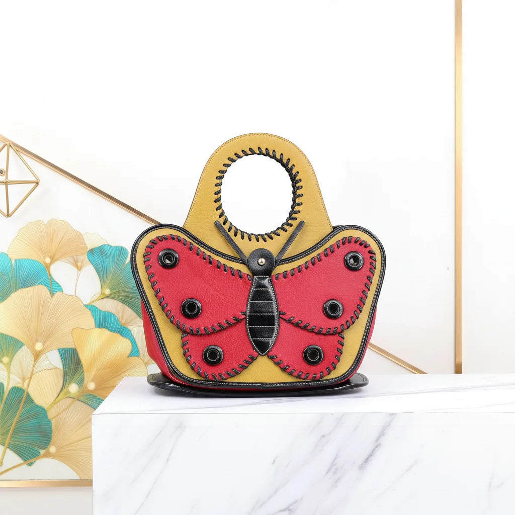 Butterfly-Shaped Bag, Animal-Print Top-Handle Handbag - product photo 5