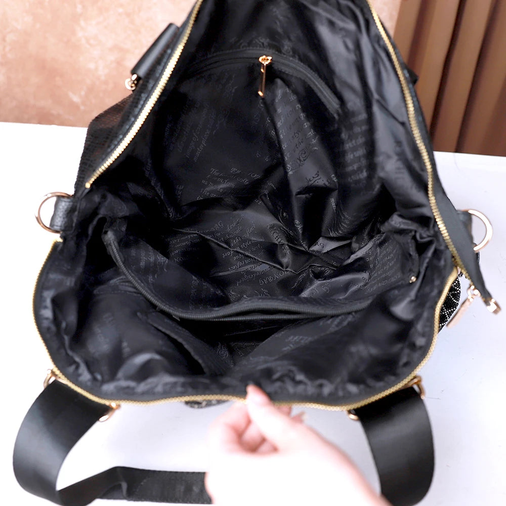 Sequin-Embellished PU Tote, Large-Capacity Shoulder Bag - product photo 5