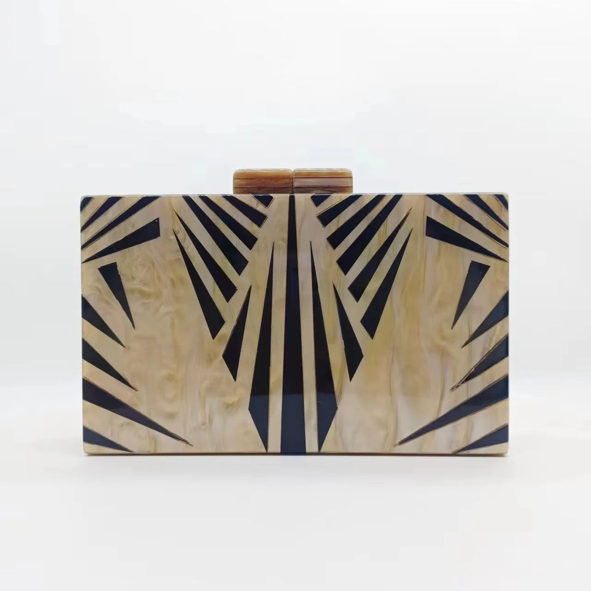 Zebra-Pattern Chain Bag, Acrylic Trapeze Purse - product photo 1