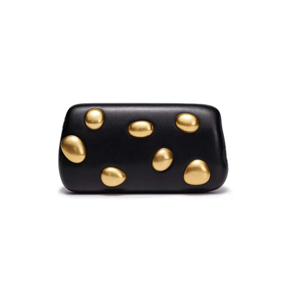 Rivet-Trim Irregular Clutch, PU Shoulder Bag - product photo 2