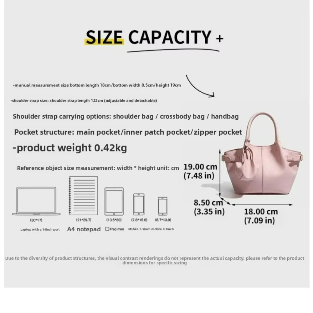 Minimalist Barrel Shoulder Bag, Solid-Colour Tote - product photo 2